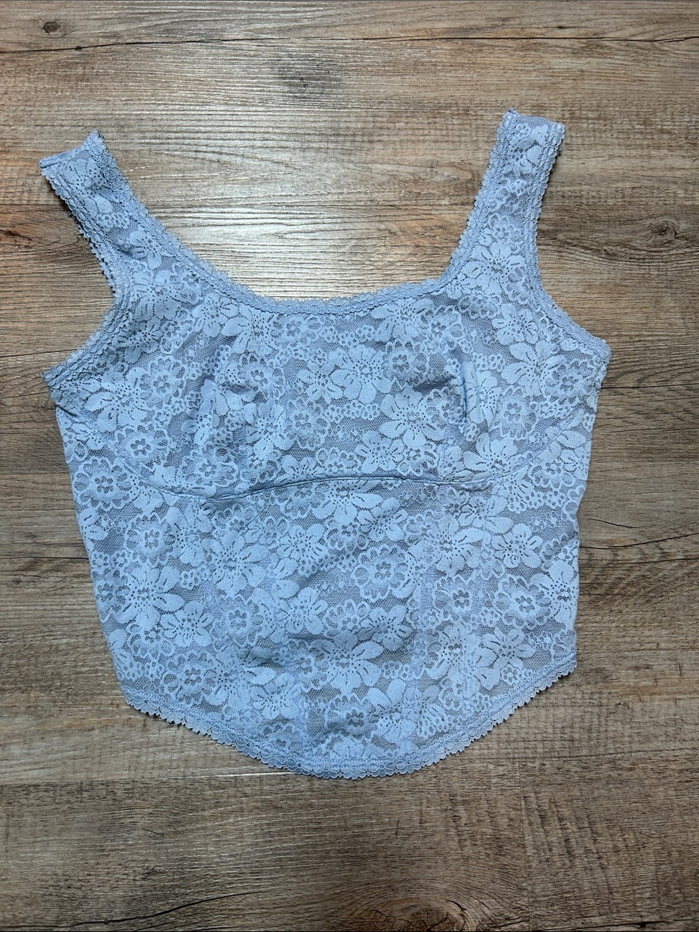 Victoria's Secret PINK periwinkle Lace Bralette Tank Top Size S DD Halter